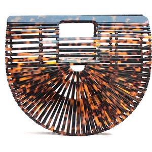 Vakaer Beach Clutch tote bag ,acrylic black/brown.
